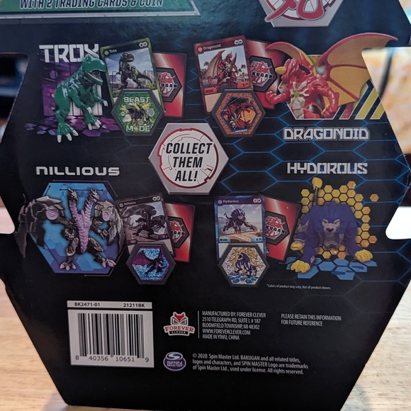 Bakugan Trox Collector Figure Green T Rex 2 Trading Cards Coin Spin Master - Picture 2 of 7